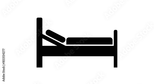 Simple Bed Icon Illustration for Healthcare and Rest.