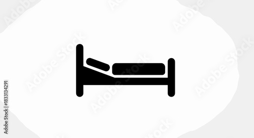 Simple Bed Icon Illustration for Healthcare and Hospitality.