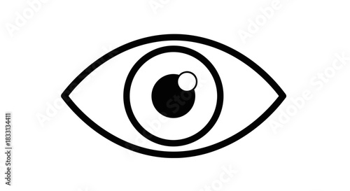 Simple Eye Illustration with Pupil and Reflection.