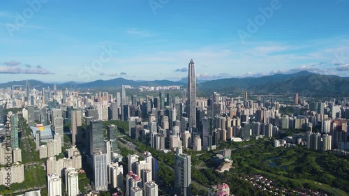 Aerial View of Urban Scenery in Futian Central District, Shenzhen
