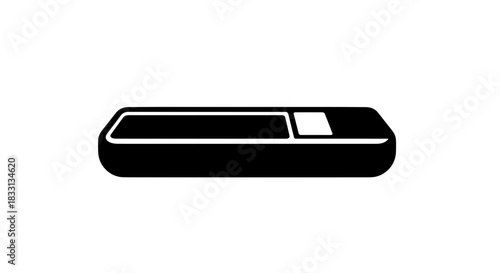 Sleek Black USB Drive Icon for Data Storage.