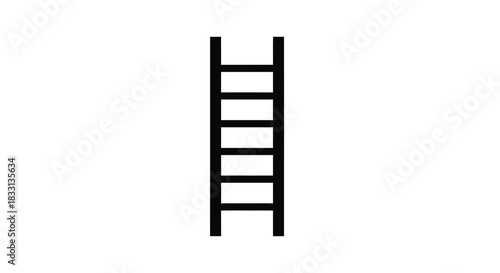 Simple black and white illustration of a vertical ladder on a white background