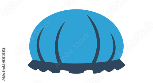 A simple illustration of a blue shower cap