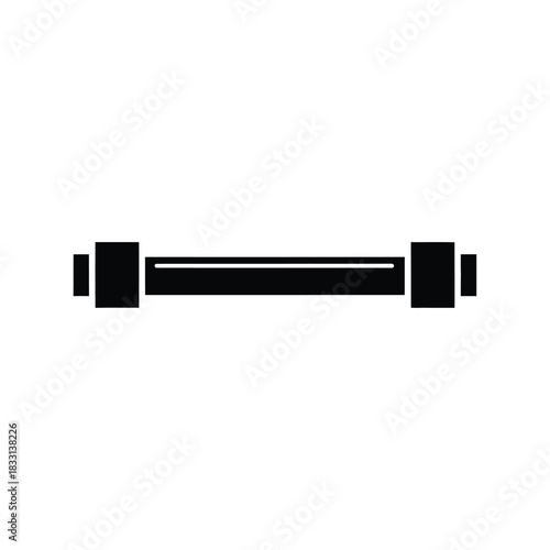 Black silhouette of a dumbbell on white background 1