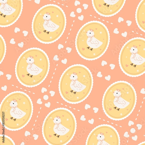 Pattern duck cute orange