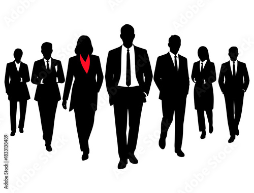 Business team leadership corporate professionals success, silhouette