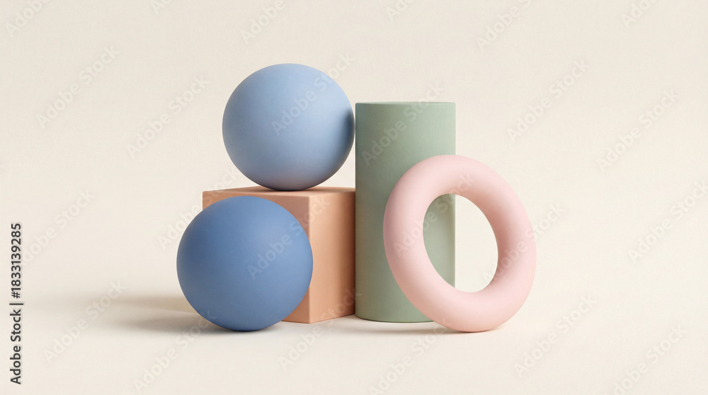 Obraz premium Abstract Shape in Pastel Colour