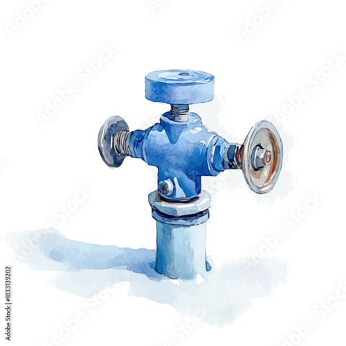 An Elegant blue irrigation sprinkle painting design collection, Hand-painted watercolor style, vectorized, vector set available in EPS, Simple design, EPS format set, watercolor painting