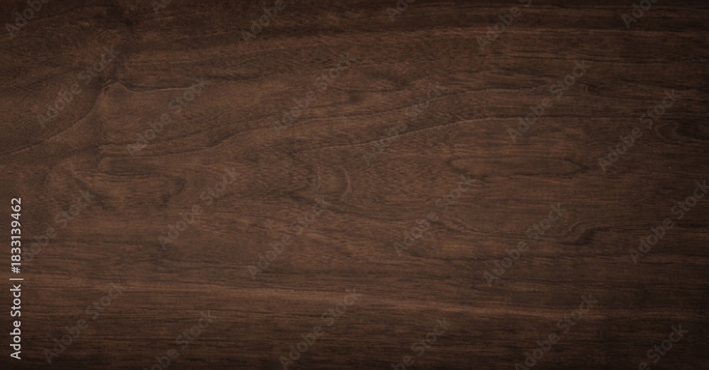 Naklejka premium Rich Dark Brown Wood Grain Texture Background