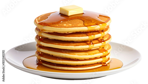 Wallpaper Mural Stack of pancakes drizzled in syrup with a butter cube on top Torontodigital.ca