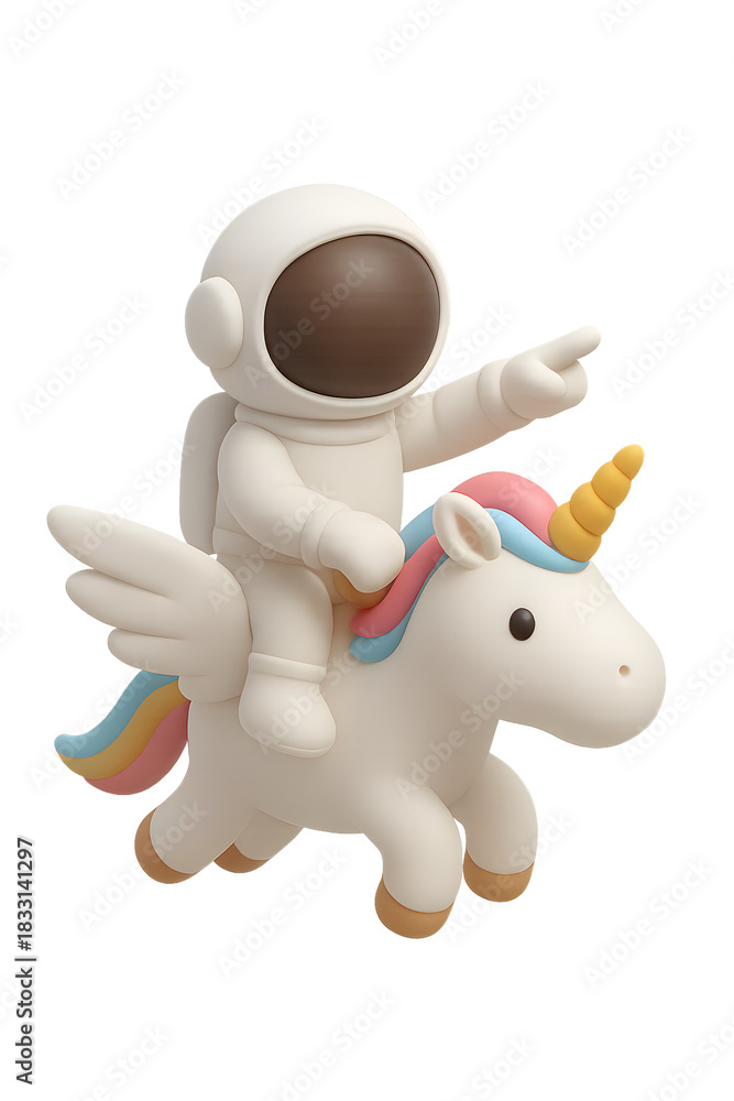 Fototapeta premium Astronaut riding a unicorn