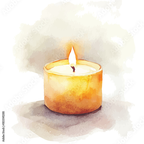 An Elegant candle painting design collection, Hand-painted watercolor style, vectorized, vector set available in EPS, Simple design, EPS format set, watercolor painting