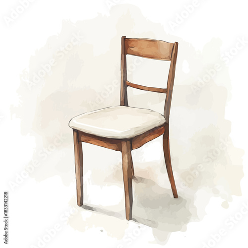 An Elegant fabric dining chair cush painting design collection, Hand-painted watercolor style, vectorized, vector set available in EPS, Simple design, EPS format set, watercolor painting