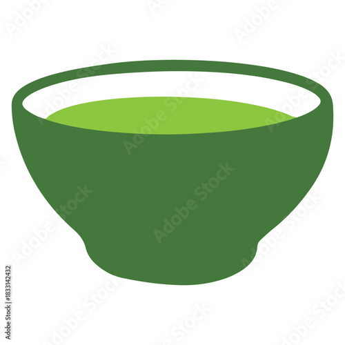 green tea bowl vector illustration
