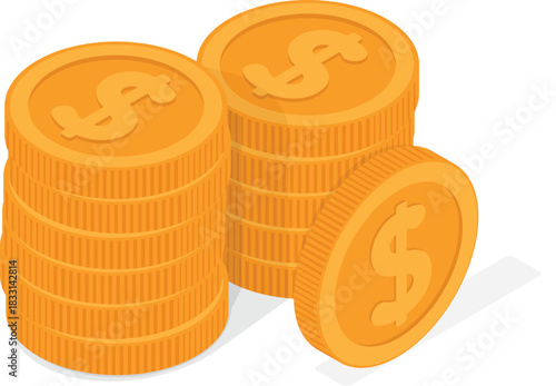 coins on a white background