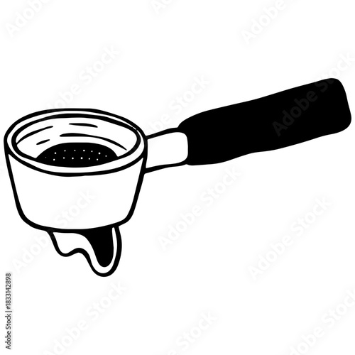 portafilter coffee illustration