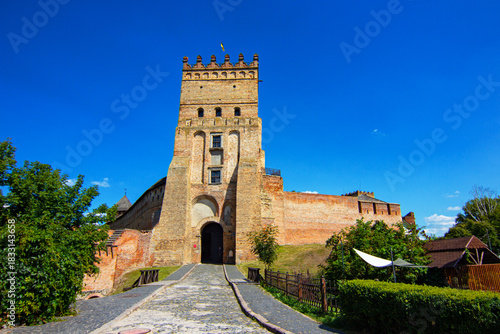 Historic Main Gate and Tower of Lubart’s Castle in Lutsk, Volyn Region, Ukraine