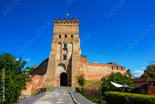 Historic Main Gate and Tower of Lubart’s Castle in Lutsk, Volyn Region in Ukraine