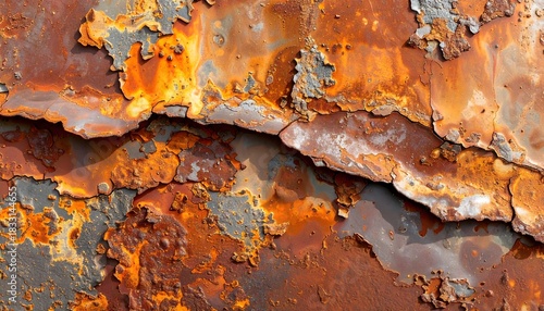 Intricate patterns of rust and decay create an abstract, textural background