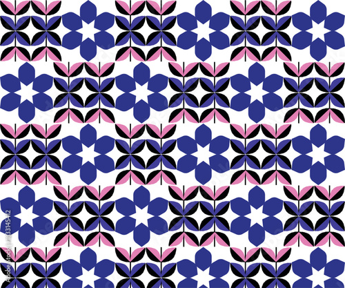 Vintage Flower Pattern Collection with Geometric Shapes and Artistic Floral Elements for Stylish Seamless Wallpaper Decor