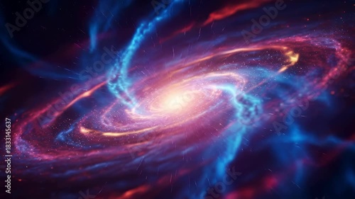 Vibrant galaxy swirling with cosmic energy in stunning video sequence