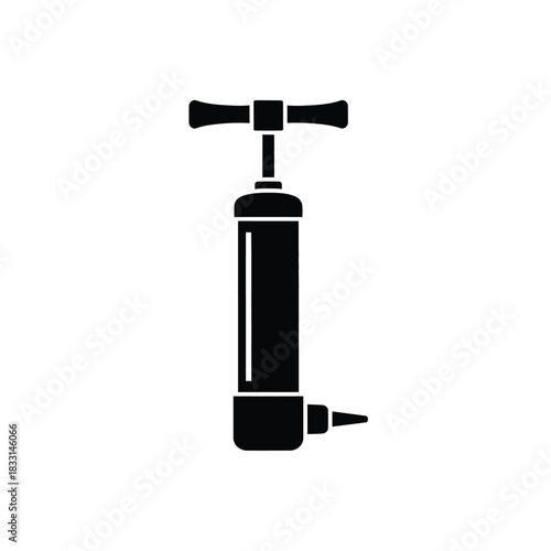 Black silhouette of a hand pump on white background 1