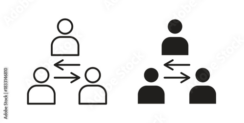 Mediator icon glyph and line set thin line symbol concept.
