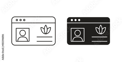 Medical marijuana card icon glyph and line set thin line symbol concept.
