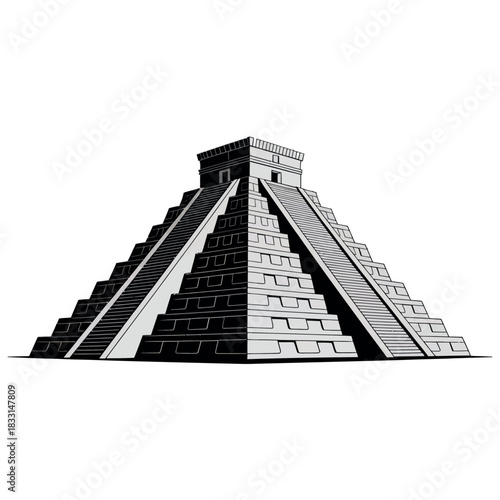An ancient Mayan pyramid stands as a testament to a lost civilization's architectural prowess and cultural heritage.