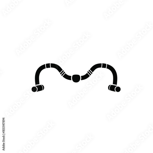 Black silhouette of a horse bit on white bridle equestrian