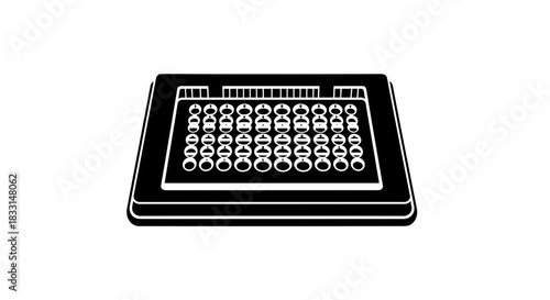 Black and White Keyboard Illustration for Technology Concepts.