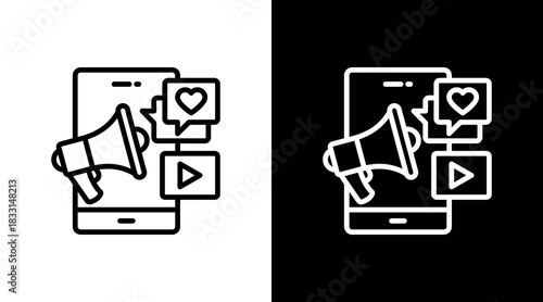 Social Media Marketing With Icon Set Design