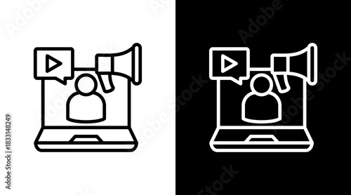 Influencer Marketing With Icon Set Design