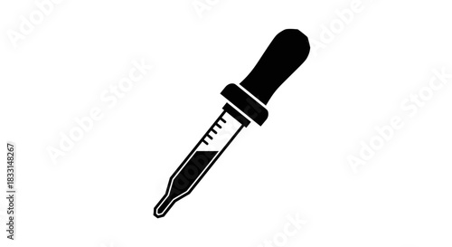 Black and White Dropper Illustration for Science and Medicine 1.