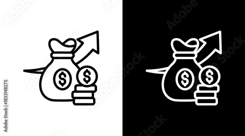 Financial Growth With Icon Set Design