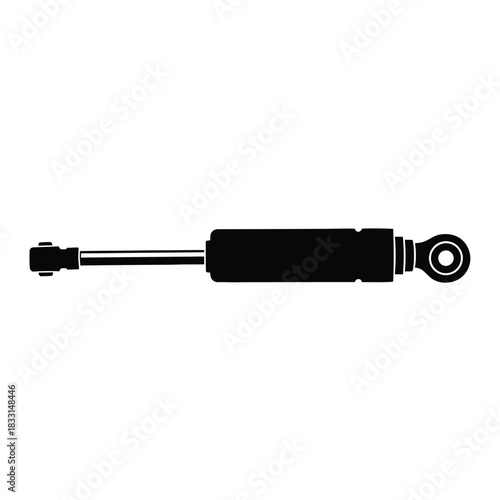 Black silhouette of a hydraulic shock absorber piston