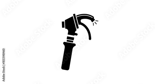 Black and White Spray Gun Illustration for Industrial Use.