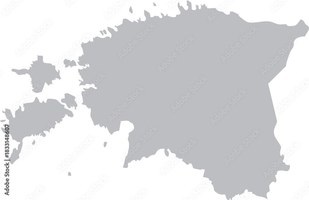 Obraz premium Estonia Map Isolated Grey Silhouette Editable Vector