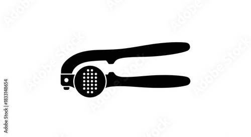 Black Garlic Press Silhouette Kitchen Tool for Cooking.