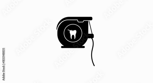 Dental Floss Icon Maintaining Oral Hygiene for Healthy Teeth.