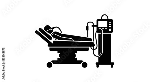 Patient on Ventilator Medical Support and Critical Care.