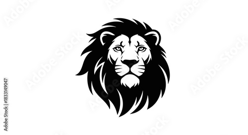 Majestic Lion Head Logo Design in Black and White.
