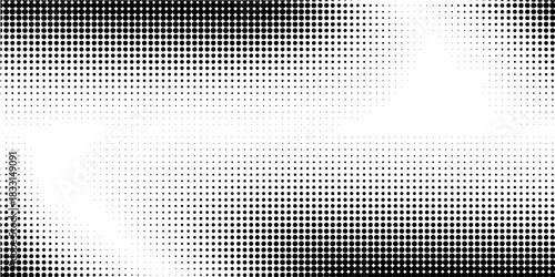 Halftone gradient. Dotted gradient, smooth dots spraying and halftones dot background seamless horizontal geometric pattern vector template set modern circle background modern