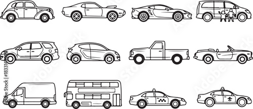 set of car icons