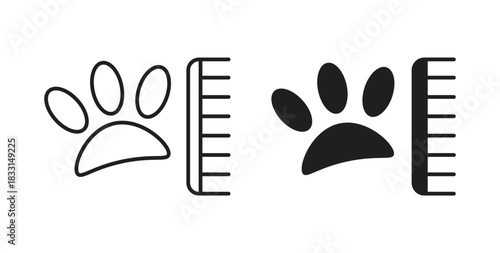 Pet grooming icon glyph and line set thin line symbol concept.