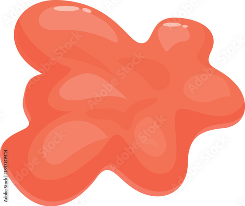 Viscous, glossy red slime dripping, creating a splattered texture, suitable for various design projects