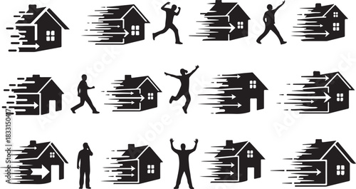 set of houses icons