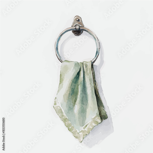Hand-painted style, vectorized, vector set available in EPS An Elegant watercolor painting design collection, A painting of a metal dish towel holder design set.