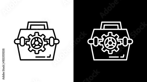 Toolbox White Icon Set Vector 
