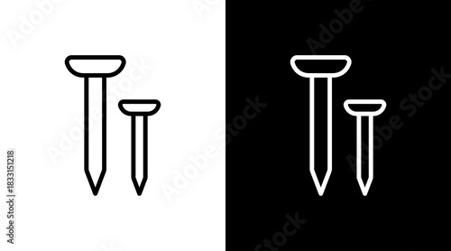 Nails White Icon Set Vector 